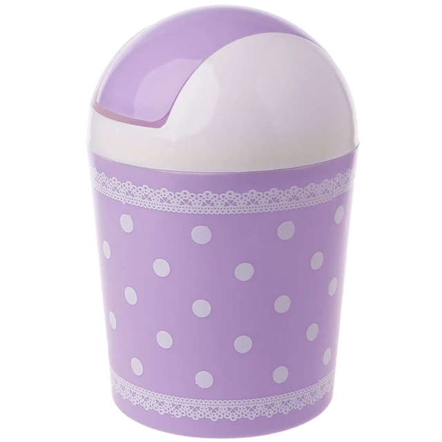 YAS Cute Mini Waste Bin Desktop Garbage Basket Home Desk Trash Can Roll