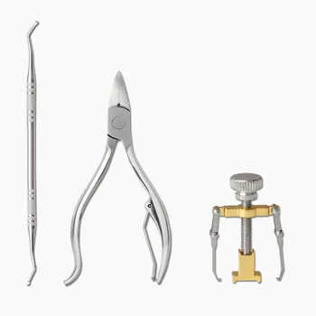 

3pcs/set Ingrown Toe Nail Correction Tool Fixer Recover Pedicure Tool + Toe Nail Lifter + Nail Cuticle Nipper Clipper
