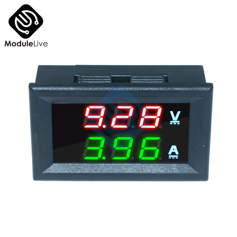 

0.56inch Mini Digital Voltmeter Ammeter DC 100V 10A Panel Amp Volt Voltage Current Meter Tester 0.56" Green Red Dual LED Display