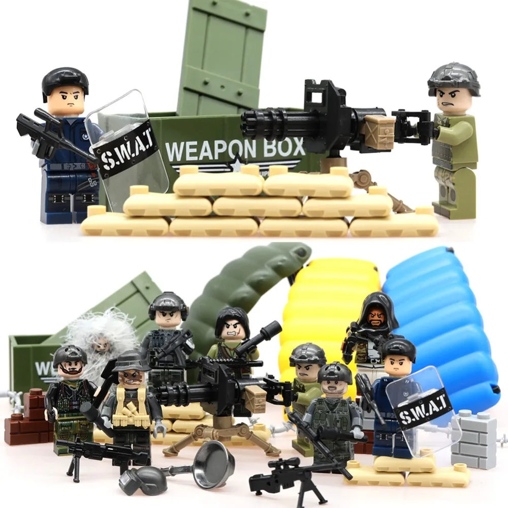 Military SWAT Police Gun Weapons Pack Army Soldiers Building Blocks MOC Arms City Compatible With LegoINGly Weapon Series Action