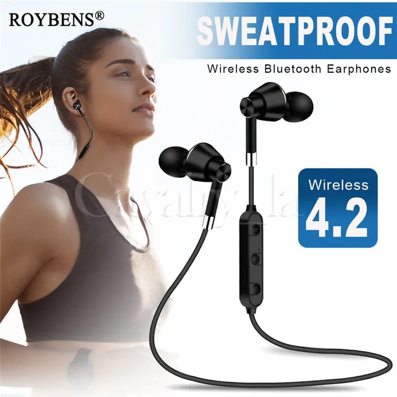 Беспроводные наушники с защитой от пота Bluetooth 4 2 в ухо для телефона спортивные