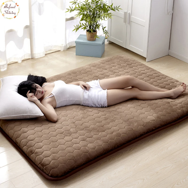 Infant Shining 5CM Thickness Mattress Flannel Breathable Bed Mat Student Dormitory Single Mattress Non-slip Tatame Bedroom Mat Infant Shining 5CM Thickness Mattress Flannel Breathable Bed Mat Student Dormitory Single Mattress Non-slip Tatame Bedroom Mat