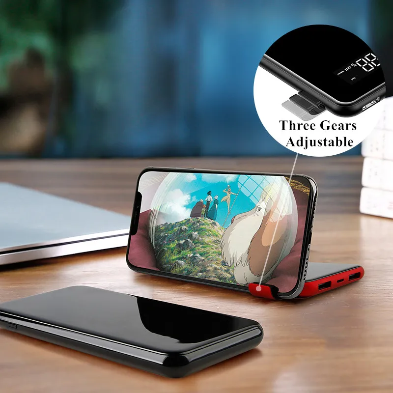 Baseus Wireless Power Bank 8000mah Portable External Battery Bank Mobile Phone Charger LCD Display Powerbank For Samsung S9 S8  