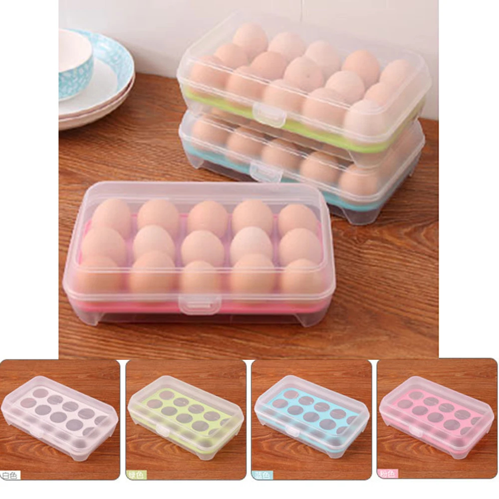 

Grid Box Hot Single Food for Boxes 15 Organizer Multifunctional Container Storage Stackable Kitchen Crisper Box Layer Egg Egg