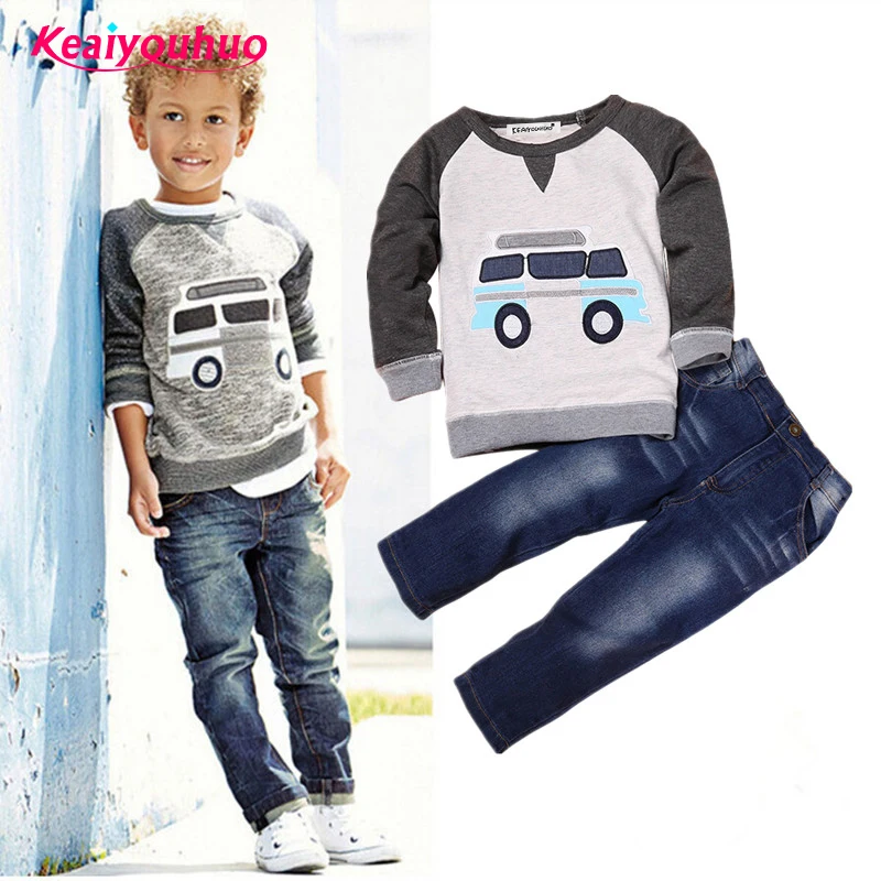Модные детские комплекты Одежда для мальчиков детская футболка+ детские штаны комплекты одежды из 2 предметов костюмы для детей 2-6 лет комплекты для маленьких мальчиков