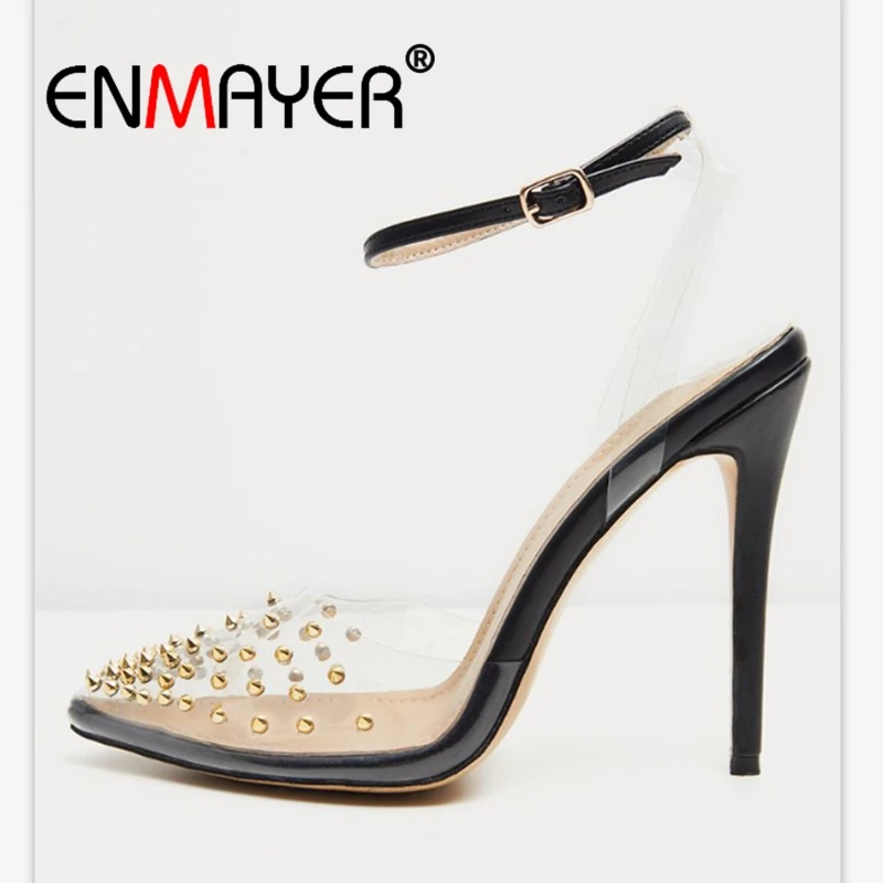 

ENMAYER Casual Buckle Strap Sandals Women Sandalias Mujer 2019 Shoes Woman Tacos Mujer Size 34-43 ZYL2520