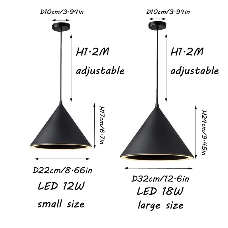 Nordic Aluminum Hanging LED Pendant Light Restaurant Energy Saving Suspension Pendant Lamp Contemporary LED Drop Cone Lights  (26)