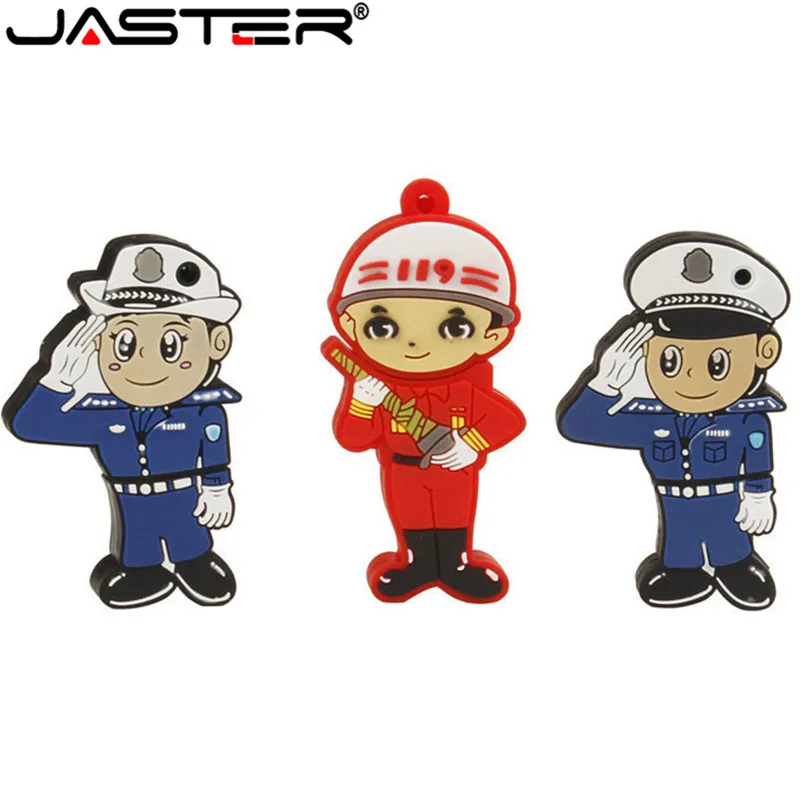 

JASTER New arrival police man usb flash drive traffice police pendrive 4GB 8GB 16GB 32GB 64GB gift memory stick