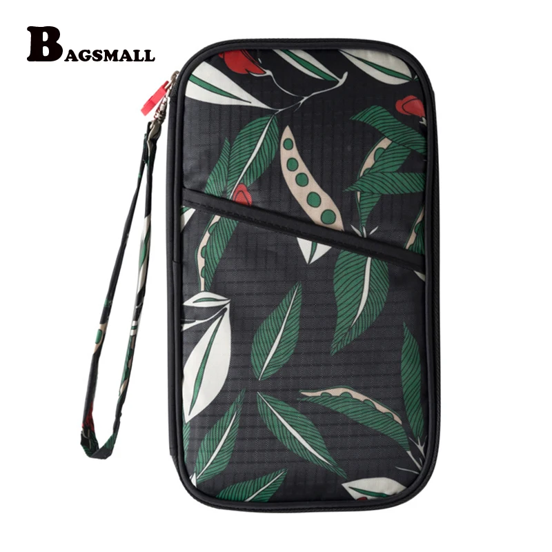BAGSMALL Flower Printed Travel Passport Wallet For Flight Tickes Women