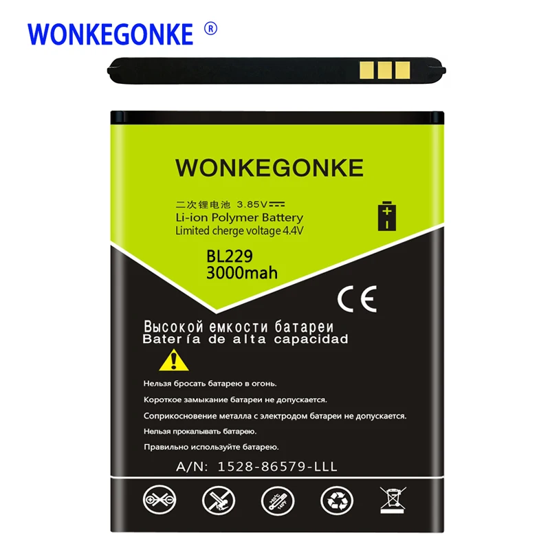 WONKEGONKE BL229 аккумулятор для lenovo A8 A806 A808T батареи аккумулятор|Аккумуляторы мобильных