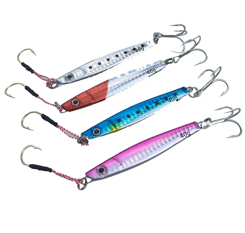 Extragreen Metal Jig Lure 40g weight with assist single hook bottom