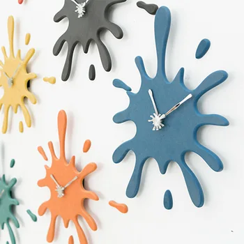 

Creative Blot Style Wall Clock Modern Living Room Wall Clocks European Art Water Droplets Decorative Wall Clock Clock