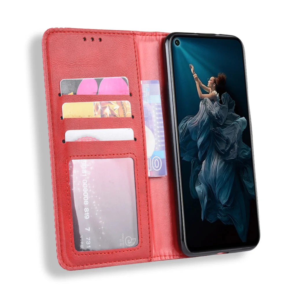 Роскошный тонкий кожаный флип-чехол в стиле ретро для huawei Honor 20 Pro, чехол YAL-L41, кошелек, подставка для карт, Магнитный чехол-книжка, чехол для телефона