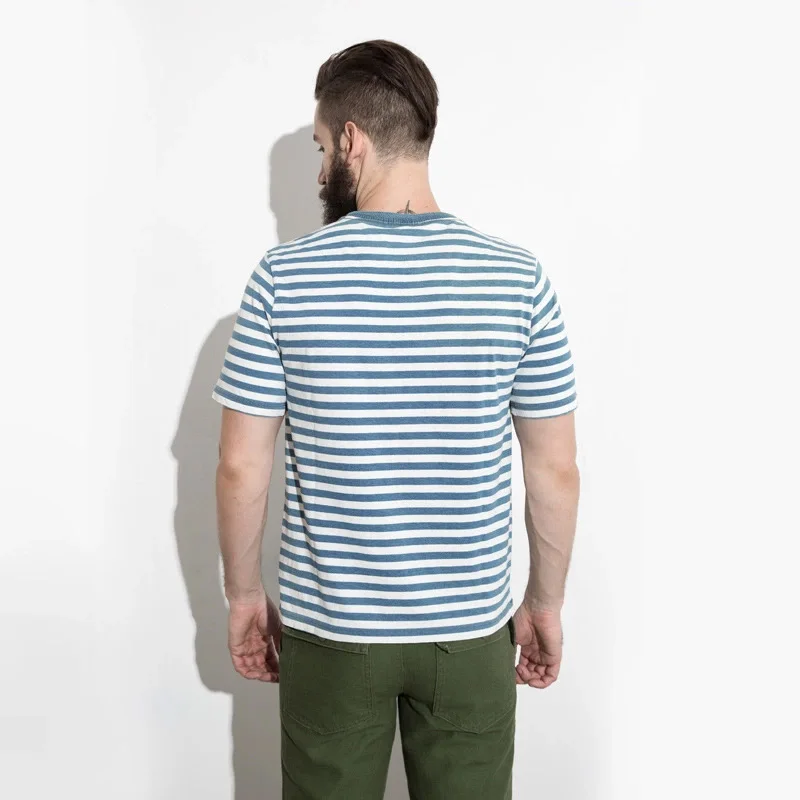 Oversized Striped Shirt Blue | Japanese Streetwear Men