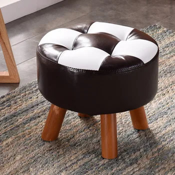 

Children's Stools kids Furniture kids ottoman kids stool pouf tabouret solid wood + PU foot stool step stool ottoman 35*35*34cm