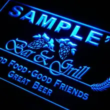 PR-ТМ Имя персонализированные пользовательские бар и гриль пива неоновый свет Вход