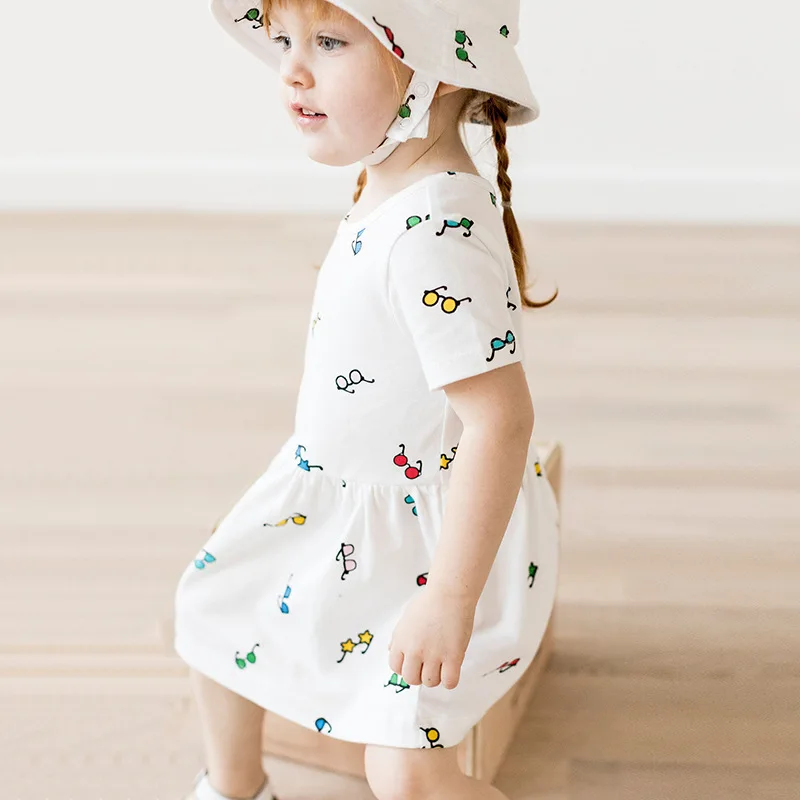 Little maven/Летнее белое платье принцессы для маленьких девочек от 2 до 7 лет Детское нарядное элегантное платье одежда с единорогом