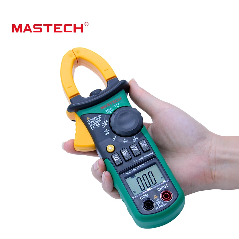 MASTECH MS2008A цифровой клещи Авто диапазон клещи Амперметр Вольтметр Омметр с ЖК-подсветкой ток тестер напряжения