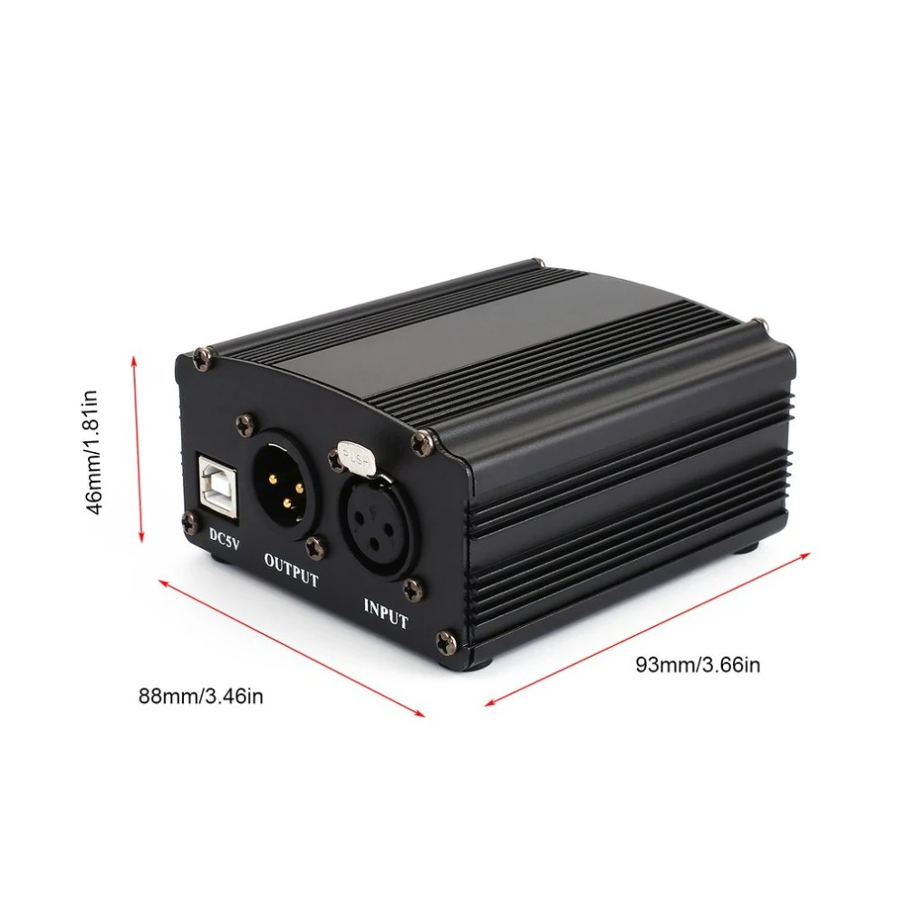 48V USB фантомный источник питания USB Кабель микрофонный кабель для мини-микрофона конденсаторный записывающее оборудование-черный