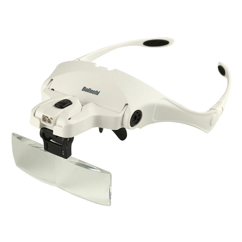 

1.0X 1.5X 2.0X 2.5X 3.5X Adjustable 5 Lens Loupe Headband Magnifier Magnifying Glass with 2 LED Lights Lamp Jewelry Repair Tools