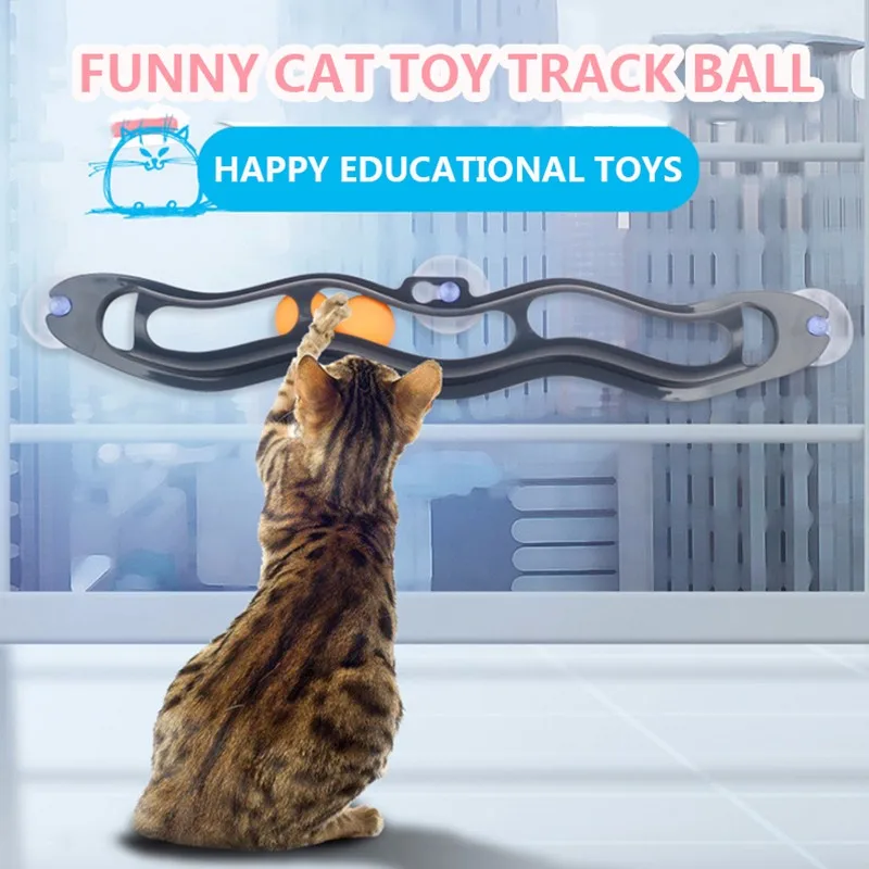 Pet Cat Ball Toys Interactive Funny Tracking Ball Toys Cat Practical Intelligent Window Suction Cup Track Balls New Pet toy ball Pet Cat Ball Toys Interactive Funny Tracking Ball Toys Cat Practical Intelligent Window Suction Cup Track Balls New Pet toy ball