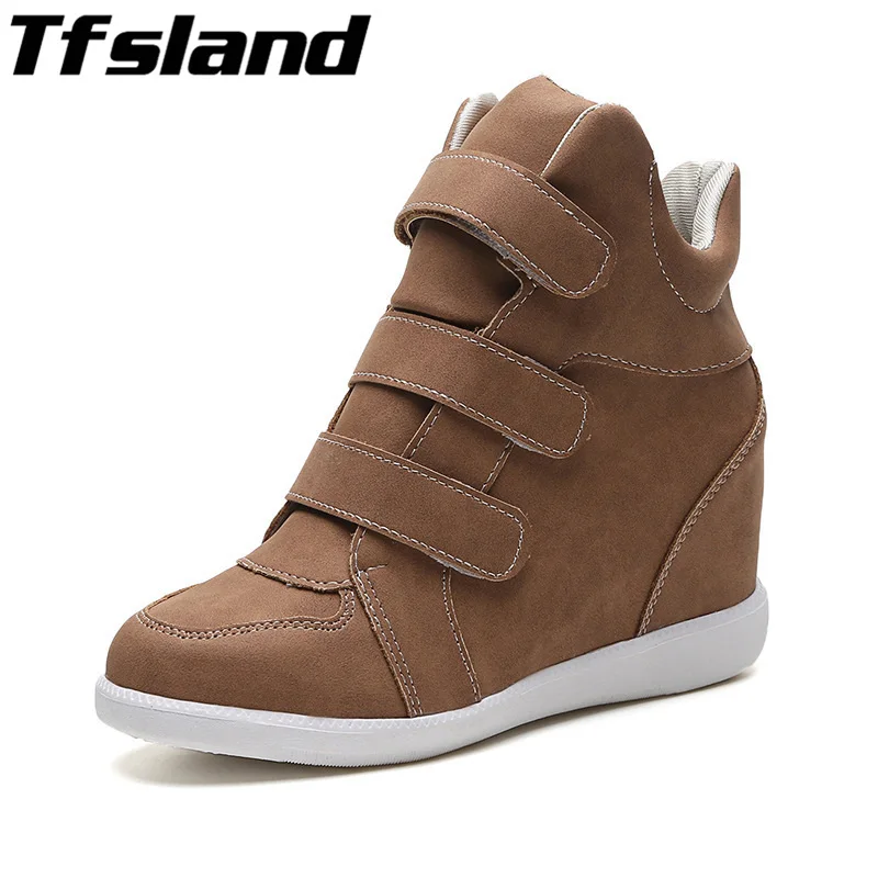 

2019 Women Height Increasing Shoes Breathable Wedges Ankle Boots Trainers Sneakers Thick Sole Skateboarding Shoes Zapatos Mujer