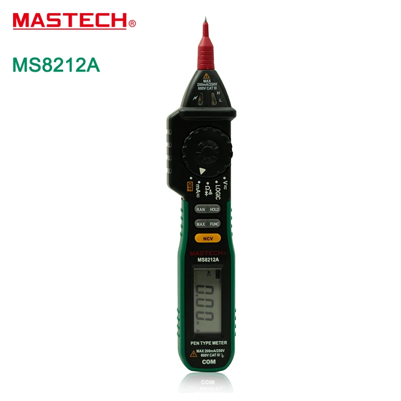 

MASTECH MS8212A Digital Multimeter Multimetro DC AC Voltage Current Tester Diode Continuity Logic Non-contact Voltage Test