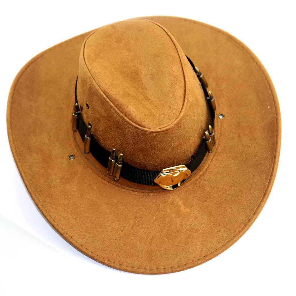 McCree Шапки коричневый значок косплея ковбойская шляпа шапки
