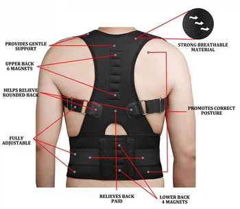 

New Magnet Posture Corrector Braces&Support Body Corset Back Belt Brace Shoulder for Men Care Health Adjustable Posture Band