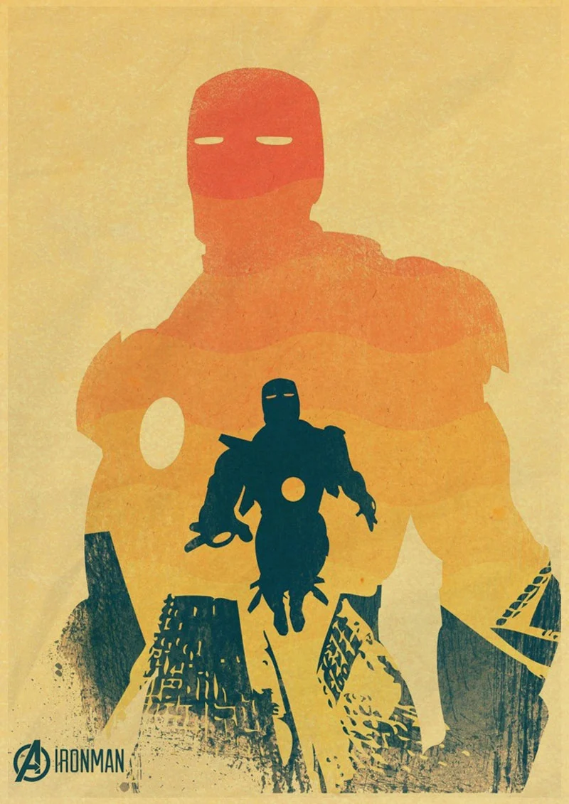 Marvel Мстители мультфильм Красочный Плакат домашняя, комнатная, Настенная Декор кафе книги по искусству стены стикеры - Цвет: D048