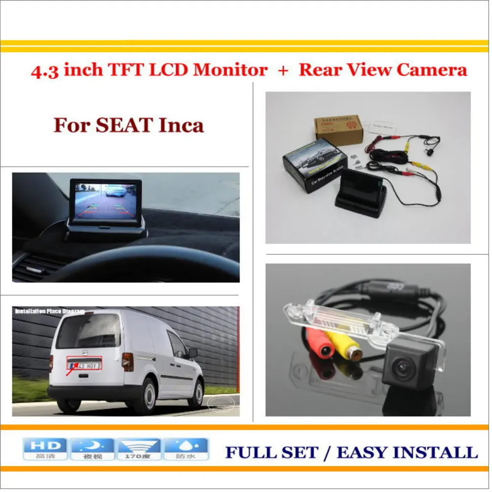 Liislee для Seat Inca-автомобильная задняя камера заднего вида+ 4," TFT ЖК-экран монитор = 2 в 1 система парковки заднего вида