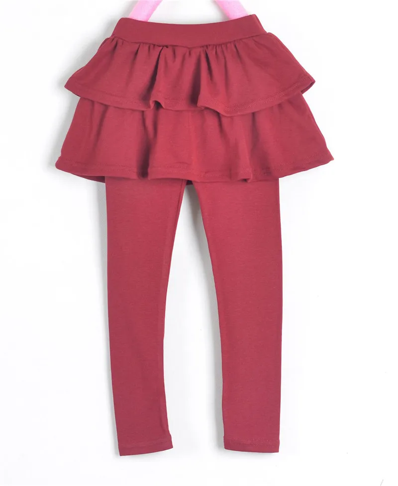 Юбка для девочек; брюки; осень г.; новые весенние леггинсы для девочек с юбкой; Одежда для девочек; детские брюки; леггинсы; брюки для девочек - Цвет: Красный