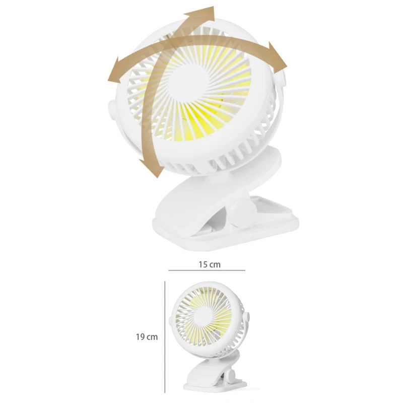Ventilador portátil USB Ventilador Mini Ventilador de tres paletas Clip ventiladores para oficina ABS eléctrico escritorio litio Ventilador de Pedestal cuchillas