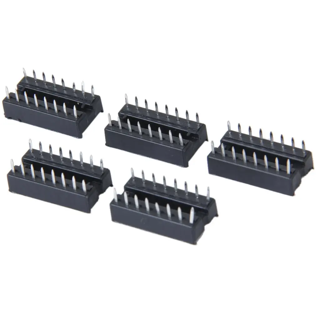 

5 X 16 Pin DIP IC Socket DIP 16 Adapter Black