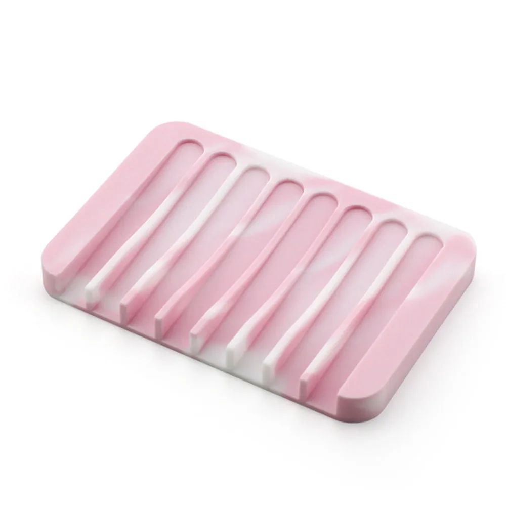 Silicone Soap Dish Plate Soap Holder Soap Drain Box With Comb shape