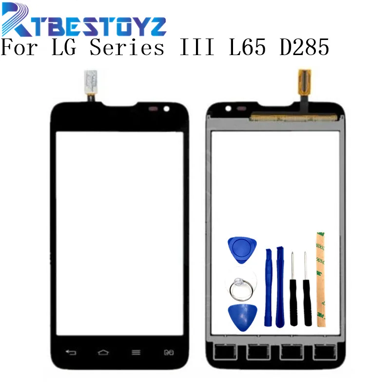 

RTBESTOYZ Dual Sim card Touch Screen Digitizer Outer Glass Sensor Black White + Tracking code For LG Series III L65 D285