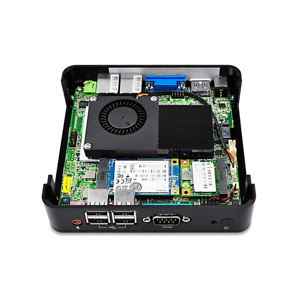 Мини ПК Barebone QOTOM Dual Lan с процессором Celeron/Core i3/Core i5 2 LAN 4 USB 10 Вт небольшим HTPC 1080P WIN