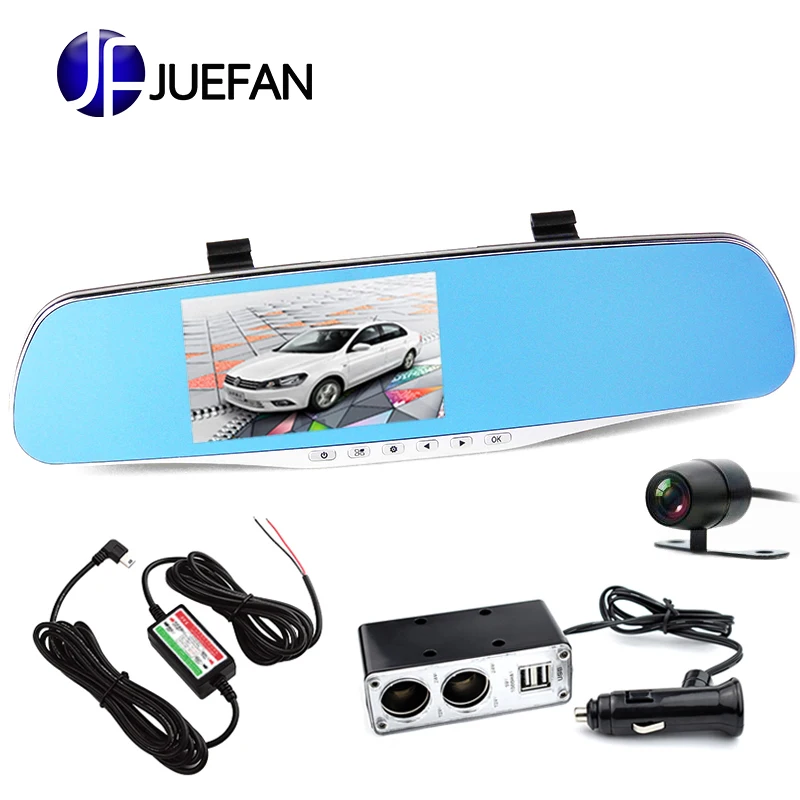 

New 4.3-inch screen dual lens Car DVR 1080P HD mirror car camera Night Vision rearview auto dvrs Stop Recording car dvr