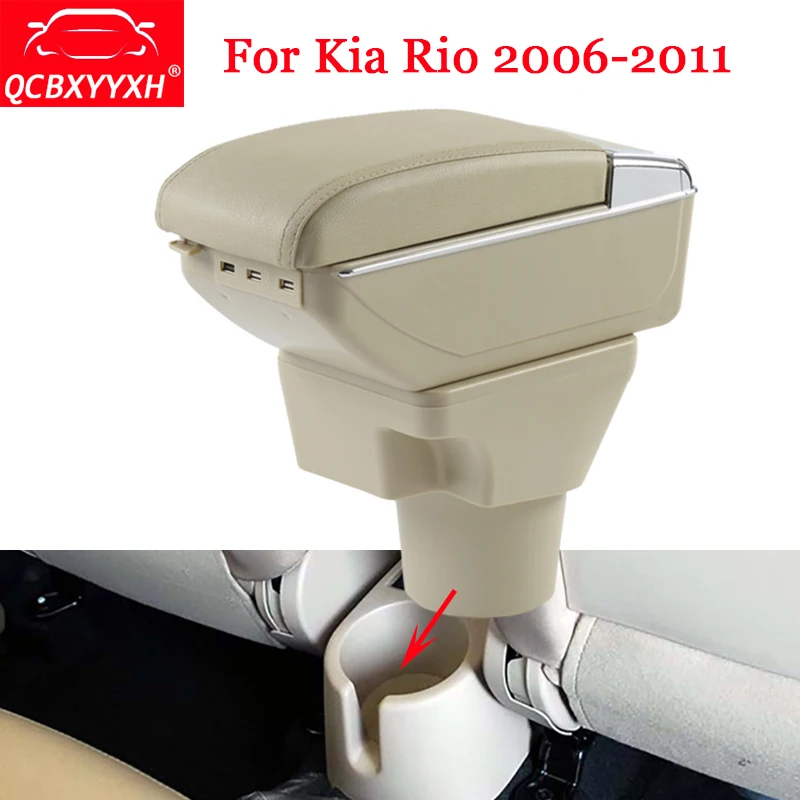 

QCBXYYXH ABS Car Armrest Box Center Console Storage Box Car Accessories Decoration Holder Case Car-styling For Kia RIO 2006-2011