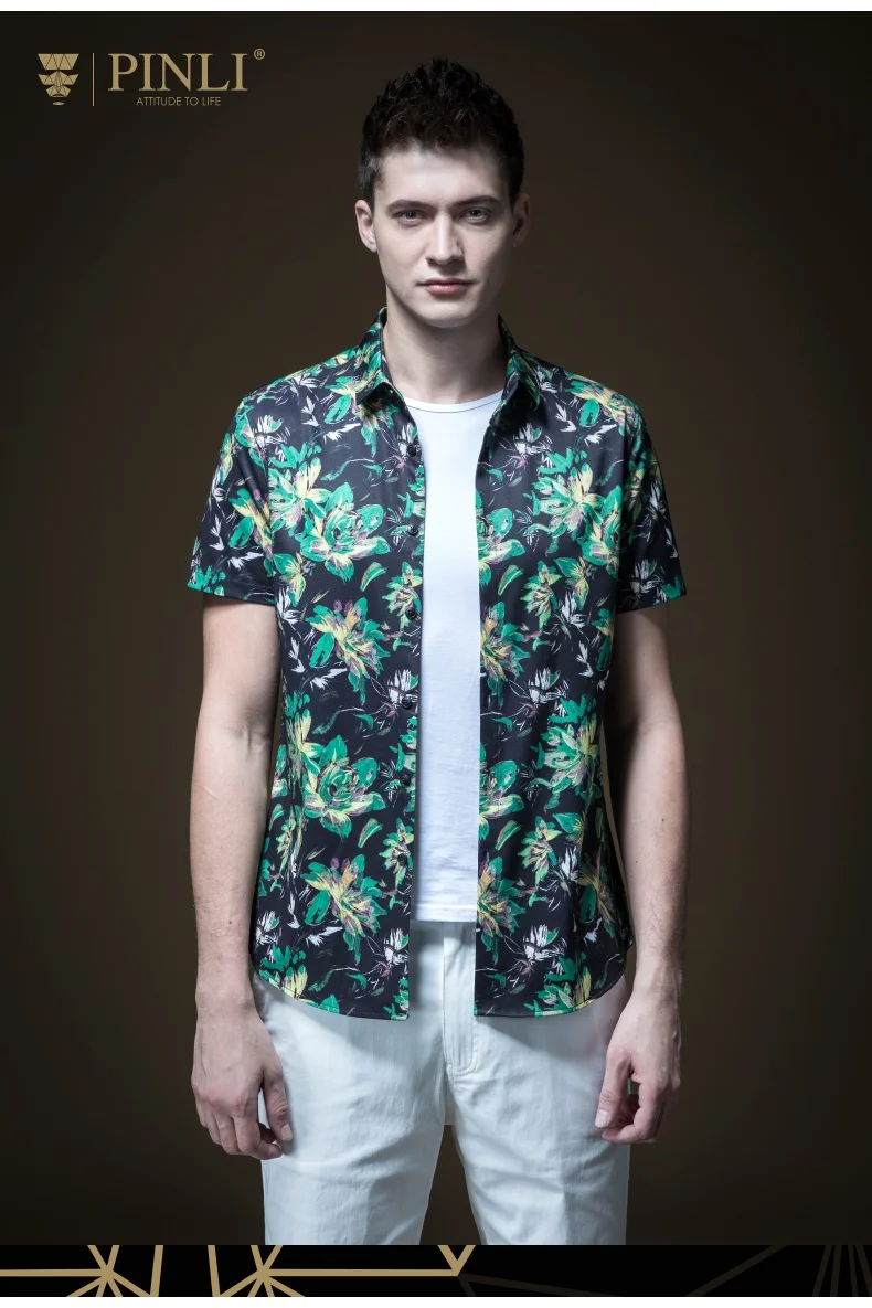 Camisa социальной Blusas продукт сделал новый летний печатных пляжный отдых для мужчин развивать нравственность короткий рукав рубашка B192513525