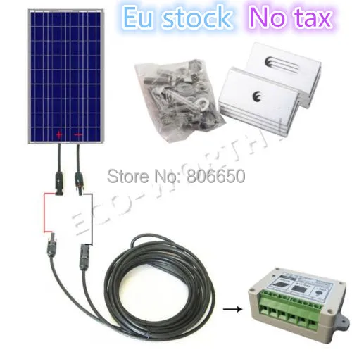 

No Tax No Duty 100W Solar Panel with Solar Cable Solar Controller and Bracket Free Shipping