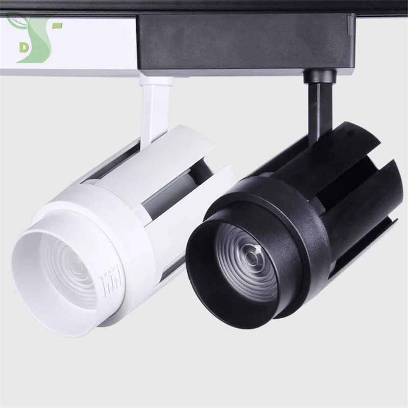 10 unids/lote 20 W 30 W LED pista luz zoom carril COB luz Magic tracks ac85-265v 2800 K 4000 K 6000 K color blanco negro luz zoomable