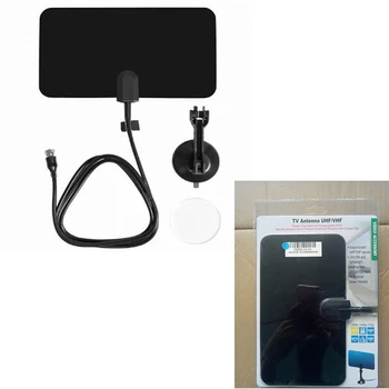 

Hot Indoor Free Digital TV Antenna 50 Miles HDTV Antena Mini TV Aerial TV Surf HD TV Fox VHF UHF DVB-T2 25DB Gain FMALE Plug