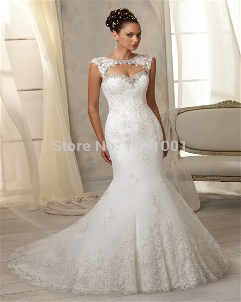 Vestido Де Noiva 2016 Романтический Русалка Свадебные Платья Аппликации Из Бисера