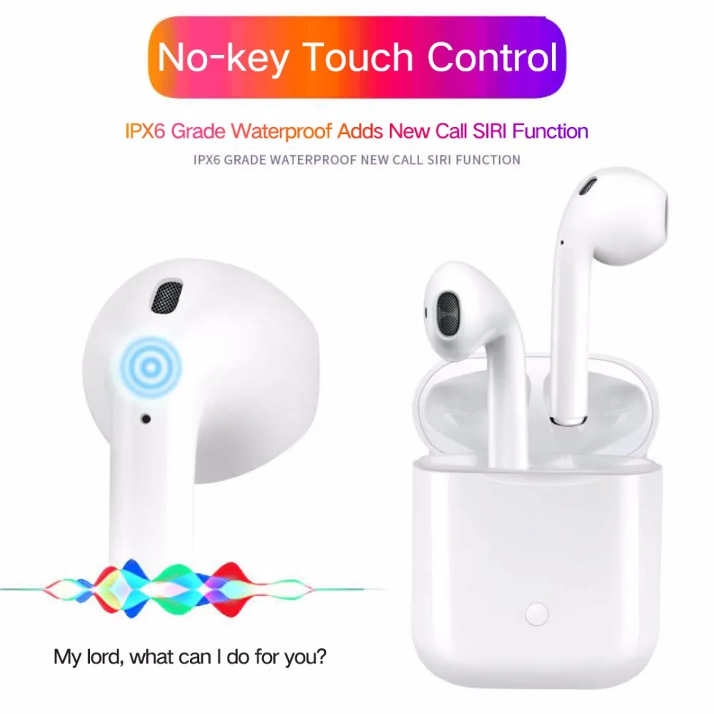 LK-TE8 air pod Smart touch no button TWS Headphones Bluetooth v5.0 Headset Wireless Earphone 5