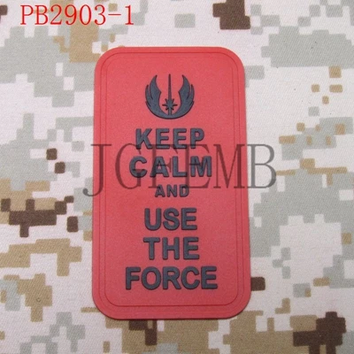 PB2903 Red Сохраняйте спокойствие и используйте форс джедай заказ 3D ПВХ патч - Цвет: PB2903 Red