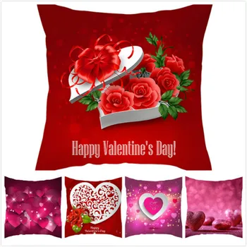 

RULDGEE Sweet Heart Printed Cushion Home Birthday Party Decorations Adult Pillow Cover for Sofa Valentine Day Gift Chair Cushion