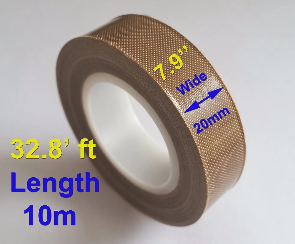 PTFE Teflon Adhesive Tape Nonstick 0.13mm x 20mm x 10min Tape from Home Improvement on