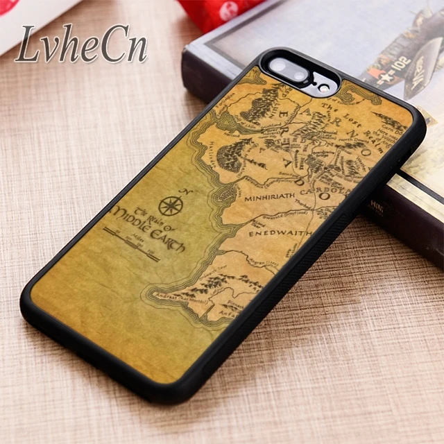 LvheCn чехол для телефона с картой средней земли LOTR iPhone 5 6 6s 7 8 plus X XR XS max 11 12 Pro Samsung Galaxy