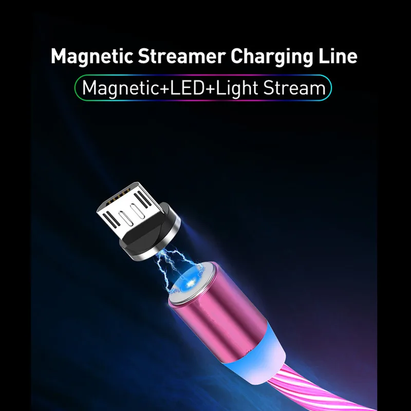 Магнитный светодиодный кабель для быстрой зарядки Micro USB Type C Samsung S9 A50 A70 Google Pixel 3a 3